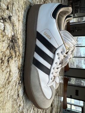 adidas Samba Golf shoes White with Black Stripes like new